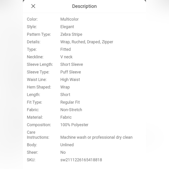 Women's Zebra Stripe Print Surplice Neck Draped Puff Sleeve Dress - Picture 6 of 7